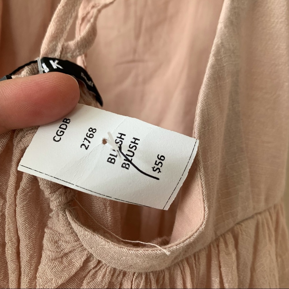 Lunik NWT Blush Pink Strappy Open Back Tank Halter Size Small - Picture 4 of 6